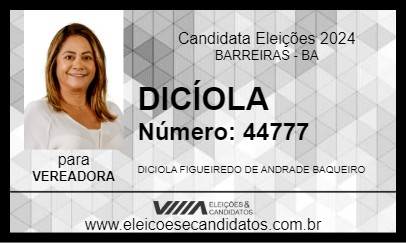 Candidato DICÍOLA 2024 - BARREIRAS - Eleições