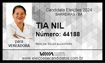 Candidato TIA NIL 2024 - BARREIRAS - Eleições