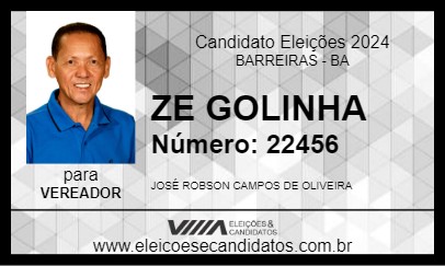 Candidato ZE GOLINHA 2024 - BARREIRAS - Eleições