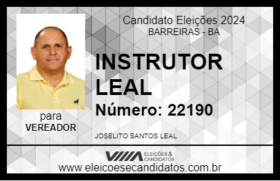 Candidato INSTRUTOR LEAL 2024 - BARREIRAS - Eleições