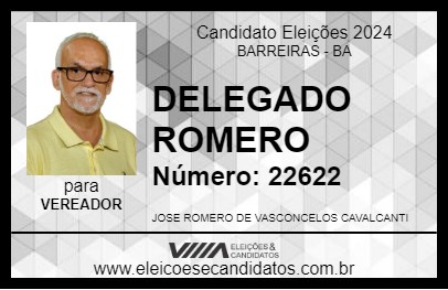 Candidato DELEGADO ROMERO 2024 - BARREIRAS - Eleições