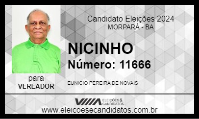 Candidato NICINHO 2024 - MORPARÁ - Eleições