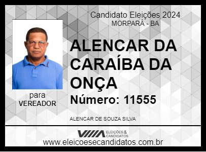 Candidato ALENCAR DA CARAÍBA DA ONÇA 2024 - MORPARÁ - Eleições