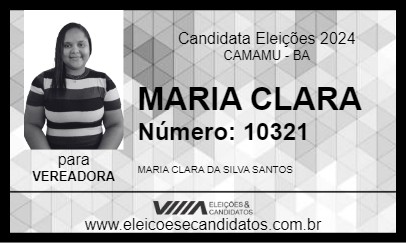 Candidato MARIA CLARA 2024 - CAMAMU - Eleições