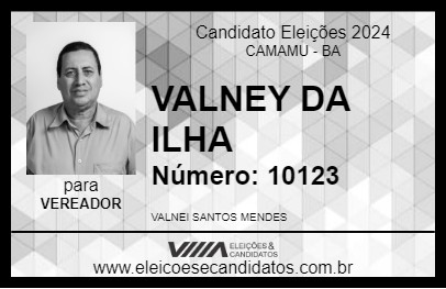 Candidato VALNEY DA ILHA 2024 - CAMAMU - Eleições