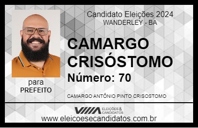 Candidato CAMARGO CRISÓSTOMO 2024 - WANDERLEY - Eleições