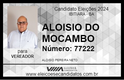 Candidato ALOISIO DO MOCAMBO 2024 - IBITIARA - Eleições