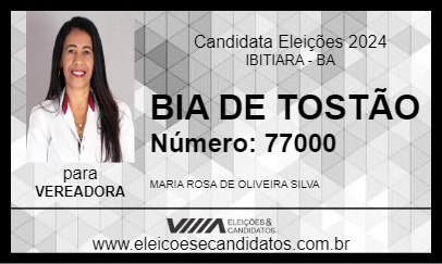 Candidato BIA DE TOSTÃO 2024 - IBITIARA - Eleições