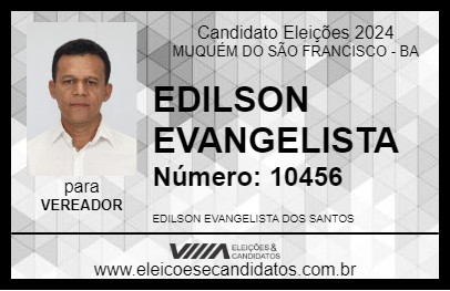 Candidato EDILSON EVANGELISTA 2024 - MUQUÉM DO SÃO FRANCISCO - Eleições