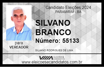 Candidato SILVANO BRANCO 2024 - PARAMIRIM - Eleições