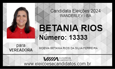 Candidato BETANIA RIOS 2024 - WANDERLEY - Eleições