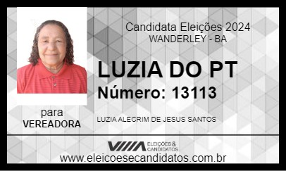 Candidato LUZIA DO PT 2024 - WANDERLEY - Eleições