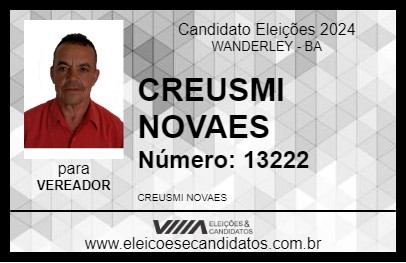 Candidato CREUSMI NOVAES 2024 - WANDERLEY - Eleições