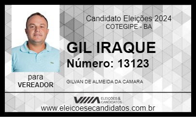 Candidato GIL DO IRAQUE 2024 - COTEGIPE - Eleições