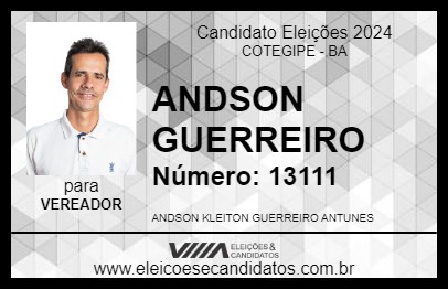 Candidato ANDSON GUERREIRO 2024 - COTEGIPE - Eleições