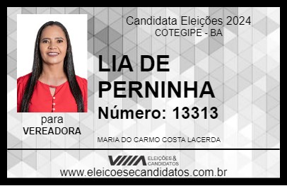 Candidato LIA DO PERNINHA 2024 - COTEGIPE - Eleições