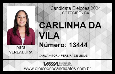 Candidato CARLINHA DA VILA 2024 - COTEGIPE - Eleições