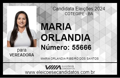 Candidato MARIA ORLANDIA 2024 - COTEGIPE - Eleições