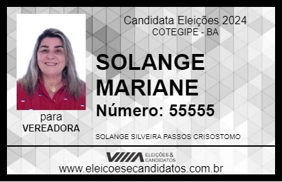 Candidato SOLANGE MARIANI 2024 - COTEGIPE - Eleições