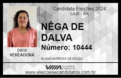 Candidato NÊGA DE DALVA 2024 - LAJE - Eleições