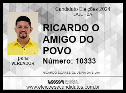 Candidato RICARDO O AMIGO DO POVO 2024 - LAJE - Eleições