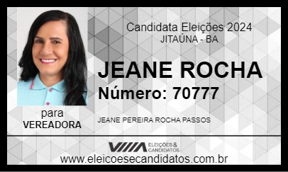 Candidato JEANE ROCHA 2024 - JITAÚNA - Eleições