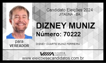 Candidato DIZNEY MUNIZ 2024 - JITAÚNA - Eleições