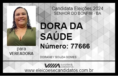 Candidato DORA DA SAÚDE 2024 - SENHOR DO BONFIM - Eleições