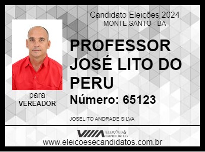 Candidato PROFESSOR JOSELITO DO PERU 2024 - MONTE SANTO - Eleições