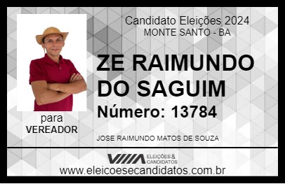 Candidato ZE RAIMUNDO DO SAGUIM 2024 - MONTE SANTO - Eleições