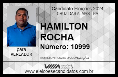 Candidato HAMILTON ROCHA 2024 - CRUZ DAS ALMAS - Eleições