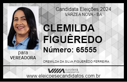 Candidato CLEMILDA FIGUÊREDO 2024 - VÁRZEA NOVA - Eleições