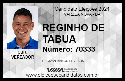 Candidato REGINHO DE TABUA 2024 - VÁRZEA NOVA - Eleições