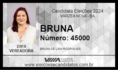 Candidato BRUNA 2024 - VÁRZEA NOVA - Eleições