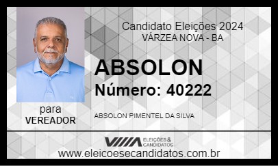 Candidato ABSOLON 2024 - VÁRZEA NOVA - Eleições