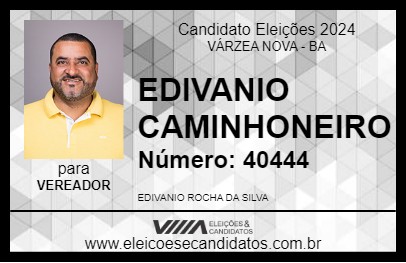 Candidato EDIVANIO CAMINHONEIRO 2024 - VÁRZEA NOVA - Eleições