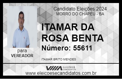 Candidato ITAMAR DA ROSA BENTA 2024 - MORRO DO CHAPÉU - Eleições