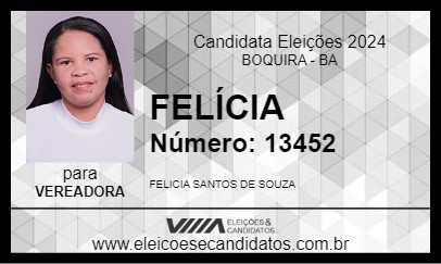 Candidato FELÍCIA 2024 - BOQUIRA - Eleições