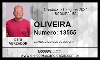 Candidato OLIVEIRA 2024 - BOQUIRA - Eleições