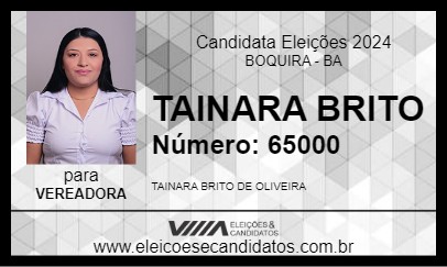 Candidato TAINARA BRITO 2024 - BOQUIRA - Eleições