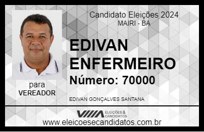 Candidato EDIVAN ENFERMEIRO 2024 - MAIRI - Eleições