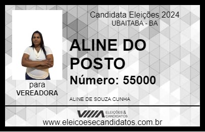 Candidato ALINE DO POSTO 2024 - UBAITABA - Eleições