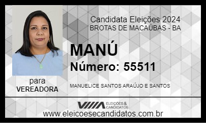 Candidato MANÚ 2024 - BROTAS DE MACAÚBAS - Eleições