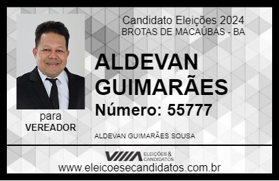 Candidato ALDEVAN GUIMARÃES 2024 - BROTAS DE MACAÚBAS - Eleições