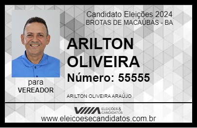 Candidato ARILTON OLIVEIRA 2024 - BROTAS DE MACAÚBAS - Eleições