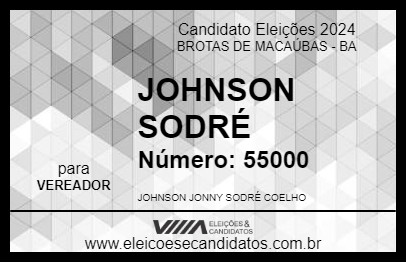 Candidato JOHNSON SODRÉ 2024 - BROTAS DE MACAÚBAS - Eleições