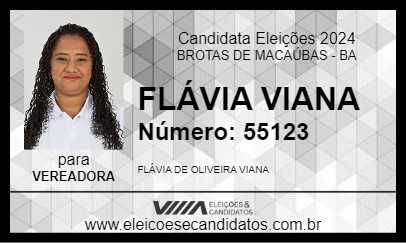 Candidato FLÁVIA VIANA 2024 - BROTAS DE MACAÚBAS - Eleições