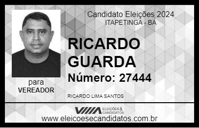 Candidato RICARDO GUARDA 2024 - ITAPETINGA - Eleições