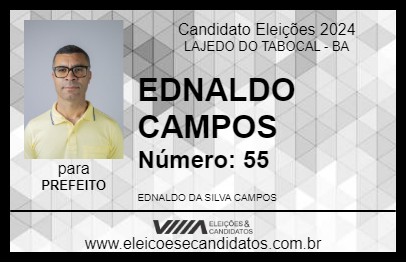 Candidato EDNALDO CAMPOS 2024 - LAJEDO DO TABOCAL - Eleições