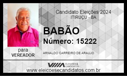 Candidato BABÃO 2024 - ITIRUÇU - Eleições